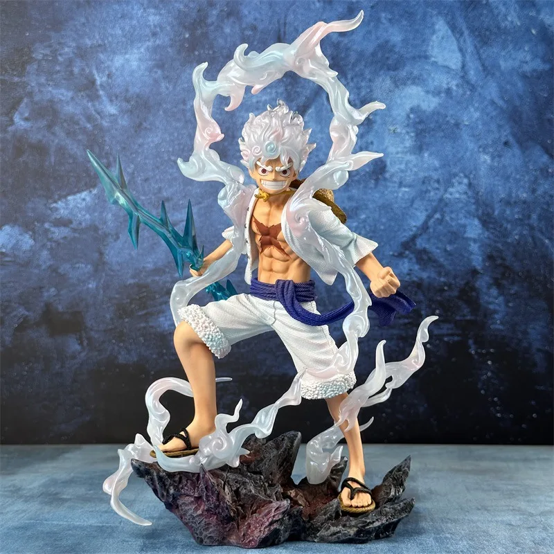 28cm Anime One Piece Nika Form Luffy Fifth-level lightning form Pvc GK handmade model Toys Collectible Decoration Desktop Gifts
28cm Anime One Piece Nika Form Luffy Fifth-level lightning form Pvc GK handmade model Toys Collectible Decoration Desktop Gifts