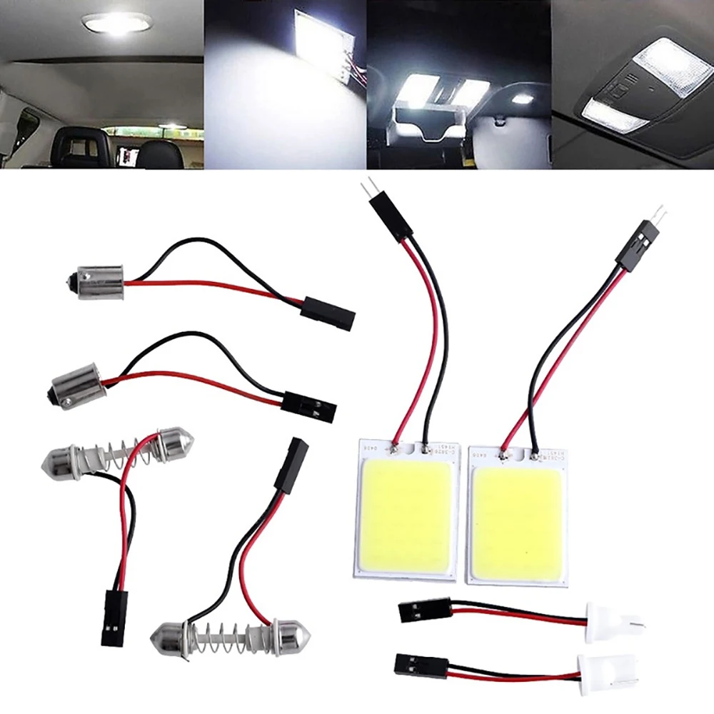 2pcs T10 Festoon BA9S LED 18/24/36/48 SMD COB Chip Adapter White 12V LED Bulb Car Interior Dome Reading Parking Auto Panel Light
2pcs T10 Festoon BA9S LED 18/24/36/48 SMD COB Chip Adapter White 12V LED Bulb Car Interior Dome Reading Parking Auto Panel Light