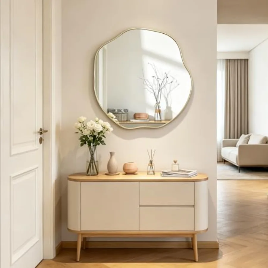 Irregular Mirror, 20" Asymmetrical Wall Mirror, Scalloped Rounded Mirrors, Modern Frameless Abstract Mirrors for Living Room Be
Irregular Mirror, 20" Asymmetrical Wall Mirror, Scalloped Rounded Mirrors, Modern Frameless Abstract Mirrors for Living Room Be