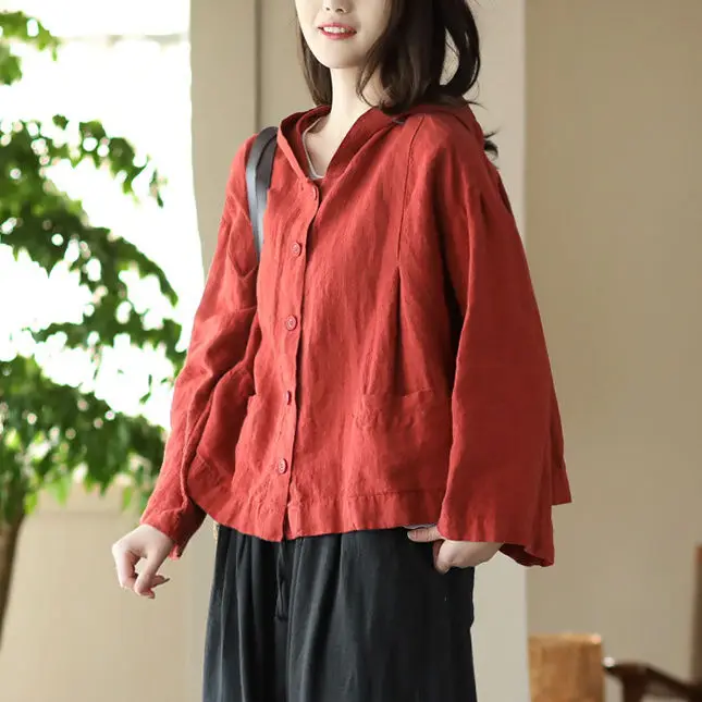 Spring and Summer New Cotton and Linen Women's Jacket Loose Commuting Casual Hooded Short Top
Spring and Summer New Cotton and Linen Women's Jacket Loose Commuting Casual Hooded Short Top