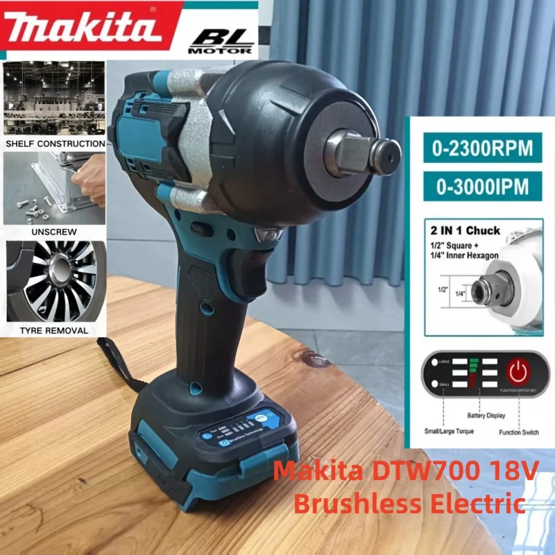 DTW700 18V Makita Brushless Electric wrench Cordless drill screwdriver High torque electric tool Torque Wrench Rechargeable Bran
DTW700 18V Makita Brushless Electric wrench Cordless drill screwdriver High torque electric tool Torque Wrench Rechargeable Bran