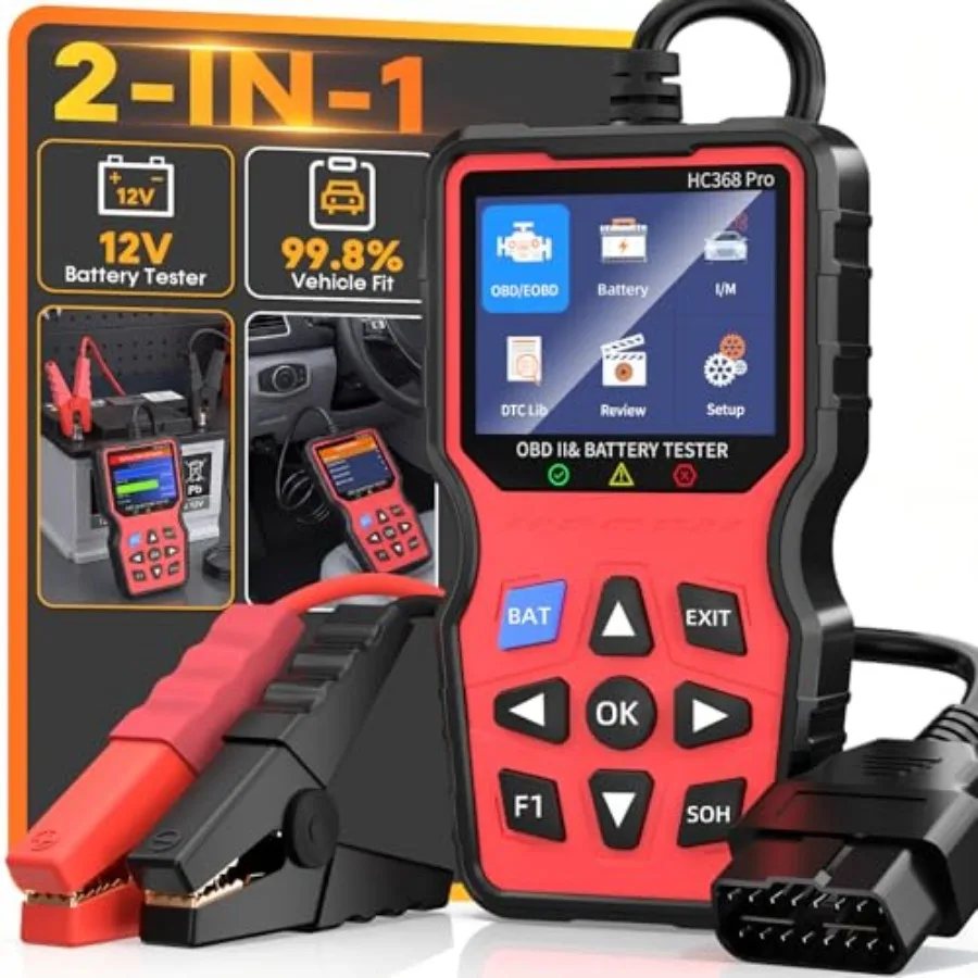 OBD2 Scanner with Battery Tester: 2-in-1 Design 1S Read and Clear Check Engine Codes for Auto Diagnostic - Fit 99.8% Vehicle Te
OBD2 Scanner with Battery Tester: 2-in-1 Design 1S Read and Clear Check Engine Codes for Auto Diagnostic - Fit 99.8% Vehicle Te