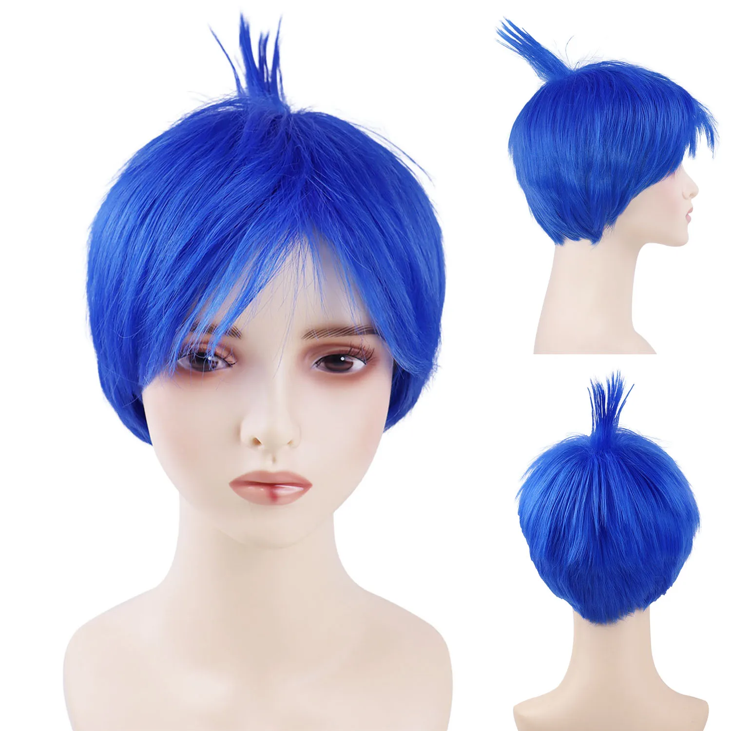 Синий парик для косплея для женщин, синтетические короткие парики с стрижкой пикси, костюм радости, наряд для ролевых игр, Хэллоуин, естественный вид, термостойкий 
Синий парик для косплея для женщин, синтетические короткие парики с стрижкой пикси, костюм радости, наряд для ролевых игр, Хэллоуин, естественный вид, термостойкий