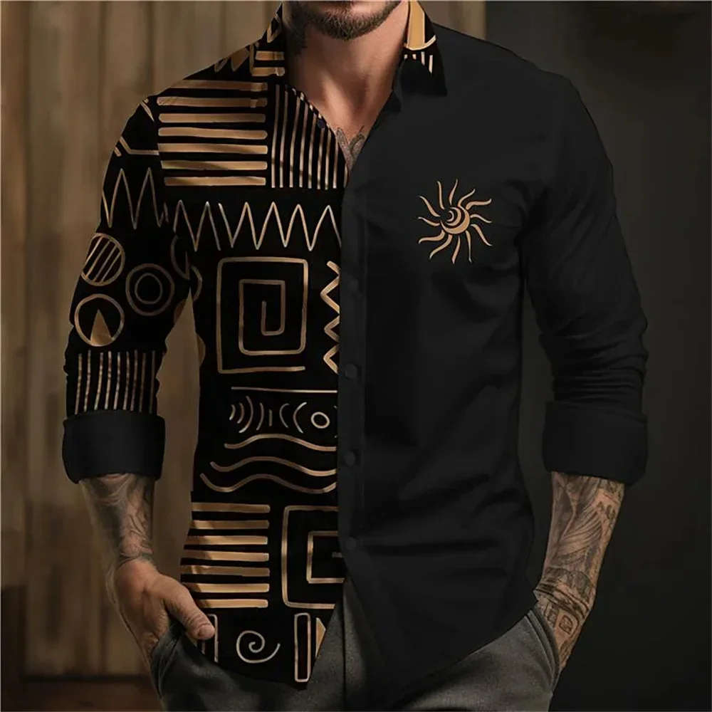 2024 3D printed men's patchwork black and white printed long sleeved shirt fashion ball men's casual lapel button designer cloth
2024 3D printed men's patchwork black and white printed long sleeved shirt fashion ball men's casual lapel button designer cloth
