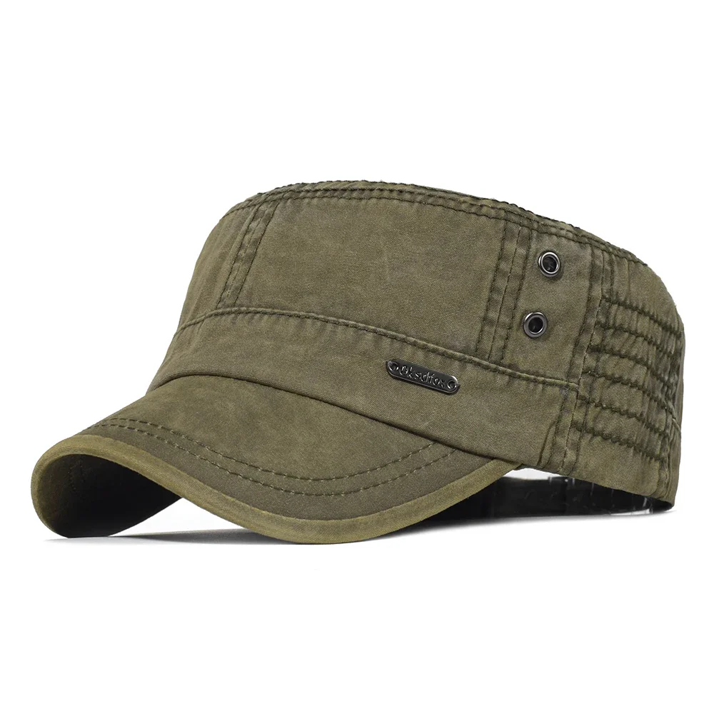 Four Seasons Washed Cotton Flat Caps Men Women Military cap Unique Design Vintage Flat Top Hat Baseball batt Accesorio beisbol
Four Seasons Washed Cotton Flat Caps Men Women Military cap Unique Design Vintage Flat Top Hat Baseball batt Accesorio beisbol