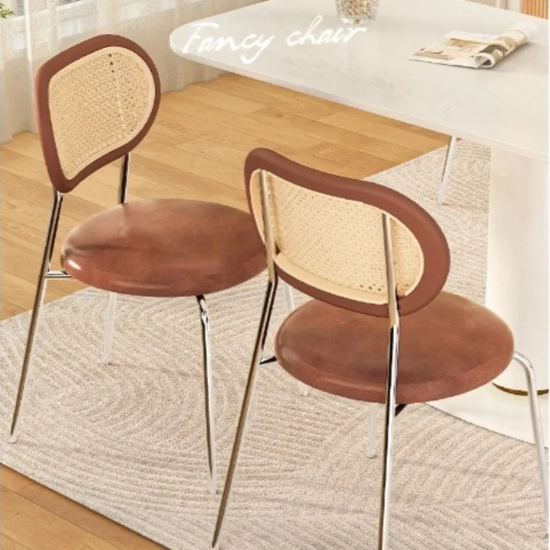 Vintage Rattan Dining Chair Thick Iron Frame Woven Backrest Rustic French Home Dining Room Kitchen Cafe Accent black orange
Vintage Rattan Dining Chair Thick Iron Frame Woven Backrest Rustic French Home Dining Room Kitchen Cafe Accent black orange