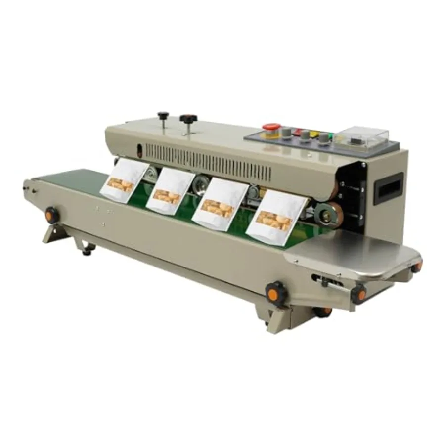Continuous Band Bag Sealer for packaging applications, stainless steel body, black finish, 850W power with adjustable temperatu
Continuous Band Bag Sealer for packaging applications, stainless steel body, black finish, 850W power with adjustable temperatu
