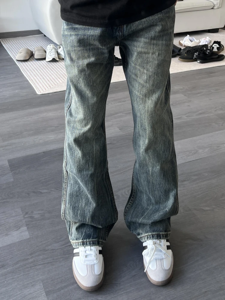 American High Street Cleanfit Vintage Distressed Bamboo Texture Men's Straight Leg Flared Slimming Casual Long Jeans Trends
American High Street Cleanfit Vintage Distressed Bamboo Texture Men's Straight Leg Flared Slimming Casual Long Jeans Trends