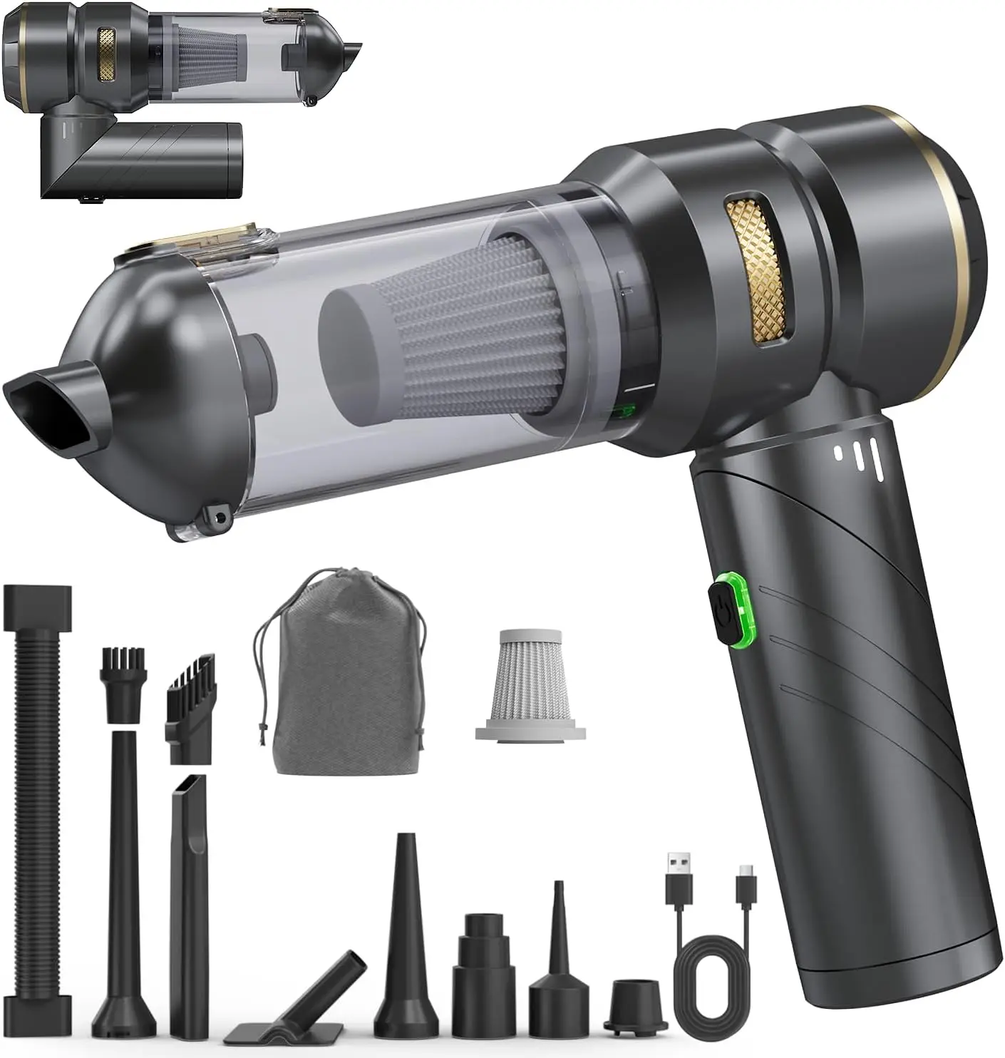 Foldable Handheld Vacuum 22000PA, Cordless Mini Car Vacuum Cleaner & Air Blower & Duster for Home Pet Office
Foldable Handheld Vacuum 22000PA, Cordless Mini Car Vacuum Cleaner & Air Blower & Duster for Home Pet Office