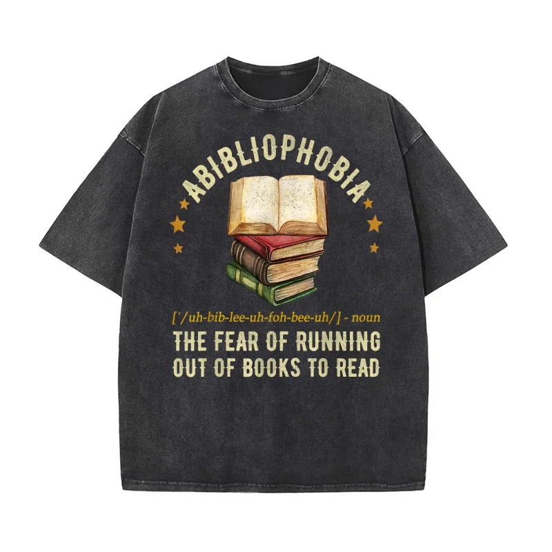 Abibliophobia Definition The Fear Of Running Out Of Books T-shirt Men's Tee Shirt Short Sleeve Male Clothes Fashion
Abibliophobia Definition The Fear Of Running Out Of Books T-shirt Men's Tee Shirt Short Sleeve Male Clothes Fashion