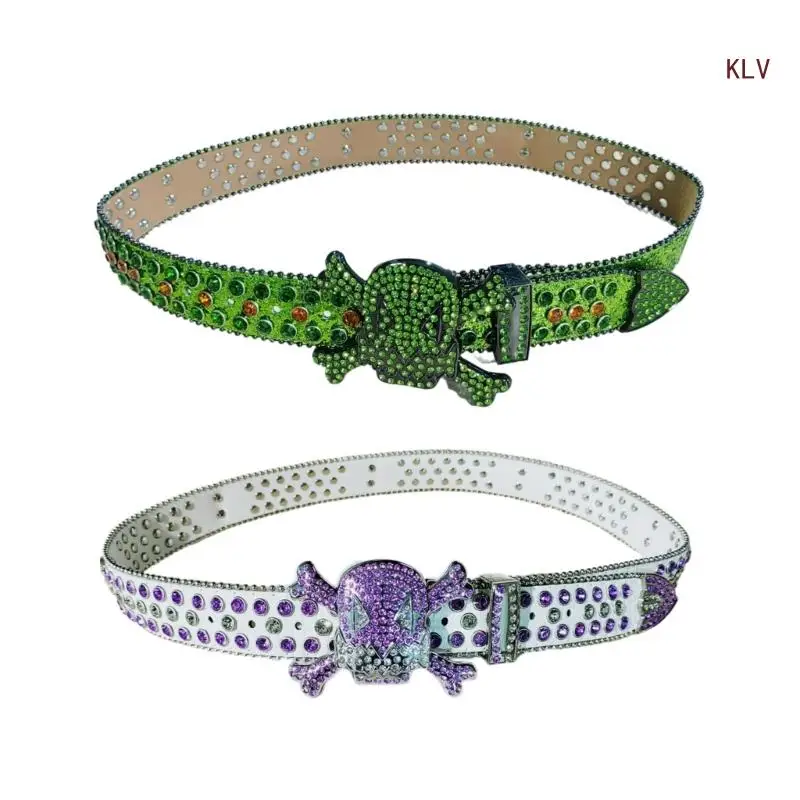 Unisex Bling Bling Rhinestones Women Belts Skull Studded Western Cowboy PU Leather Belt Girls Men Fashion Streetwear
Unisex Bling Bling Rhinestones Women Belts Skull Studded Western Cowboy PU Leather Belt Girls Men Fashion Streetwear