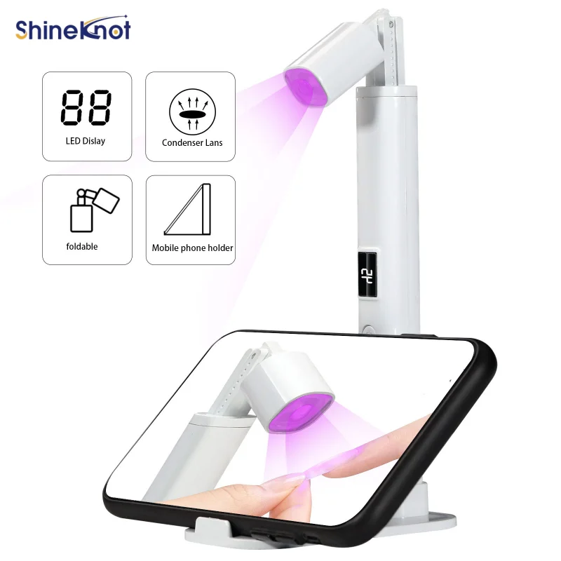 SHINEKNOT Stand-Style UV Nail Lamp Portable Retractable Mini Handheld LED Nail Curing Lamp Rechargeable Adjustable Lamp Head
SHINEKNOT Stand-Style UV Nail Lamp Portable Retractable Mini Handheld LED Nail Curing Lamp Rechargeable Adjustable Lamp Head