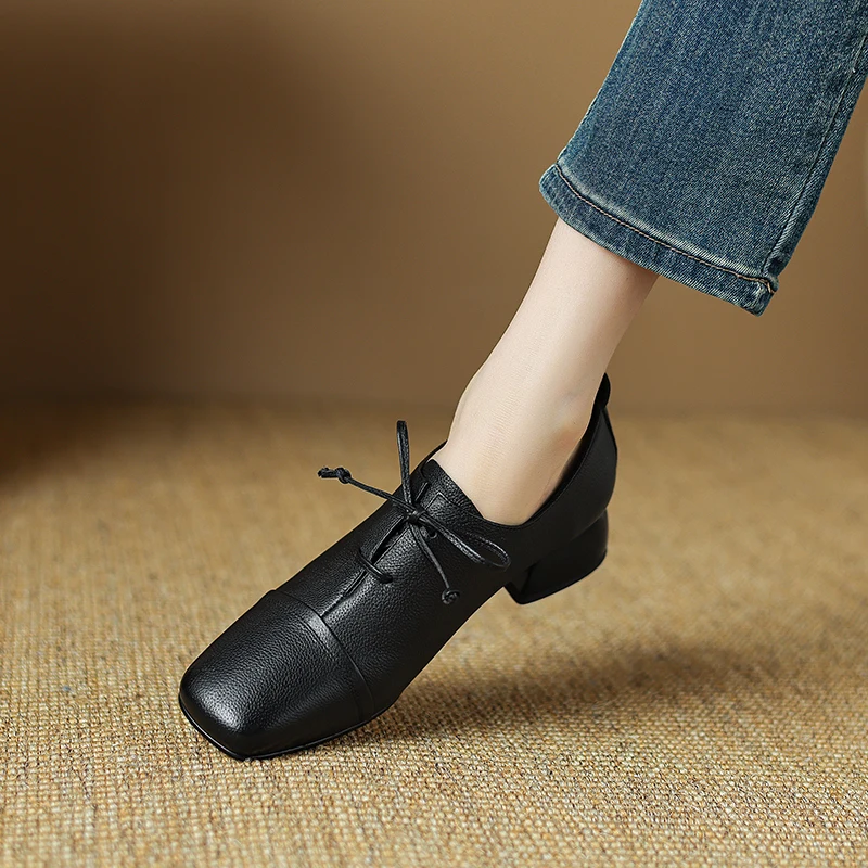 Новинка 2025 года, женские туфли-лодочки на высоком каблуке, весна-лето, с круглым носком, из натуральной кожи для взрослых, офисные женские рабочие черные туфли 
Новинка 2025 года, женские туфли-лодочки на высоком каблуке, весна-лето, с круглым носком, из натуральной кожи для взрослых, офисные женские рабочие черные туфли