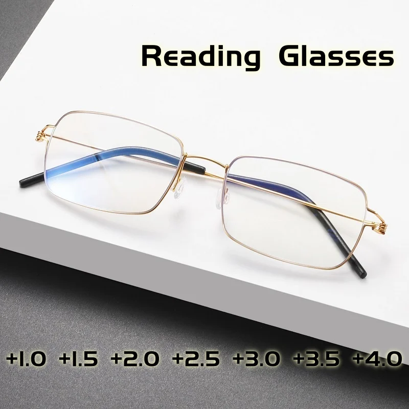 Metal Frame Ultra Light Anti Blue Light Fashionable Reading Glasses Men's and Women's Square High-definition Presbyopia Glasses
Metal Frame Ultra Light Anti Blue Light Fashionable Reading Glasses Men's and Women's Square High-definition Presbyopia Glasses