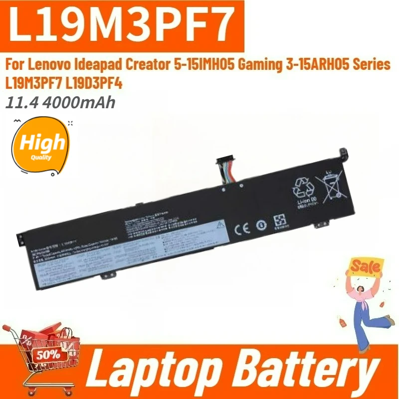100% New 11.4 4000mAh L19M3PF7 Laptop Battery for Lenovo Gaming 3-15ARH05 Ideapad Creator 5-15IMH05 Series L19D3PF4 L19M3PF3
100% New 11.4 4000mAh L19M3PF7 Laptop Battery for Lenovo Gaming 3-15ARH05 Ideapad Creator 5-15IMH05 Series L19D3PF4 L19M3PF3