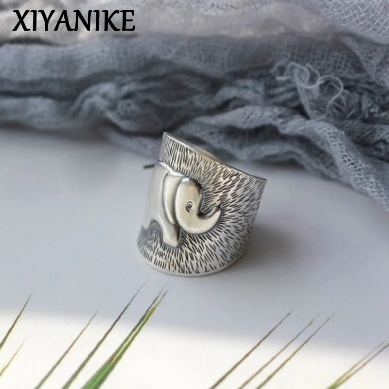XIYANIKE Vintage Thai Silver Elephant Wide Cuff Finger Rings For Men Women Unisex Fashion New Jewelry Gift Party anillos mujer
XIYANIKE Vintage Thai Silver Elephant Wide Cuff Finger Rings For Men Women Unisex Fashion New Jewelry Gift Party anillos mujer