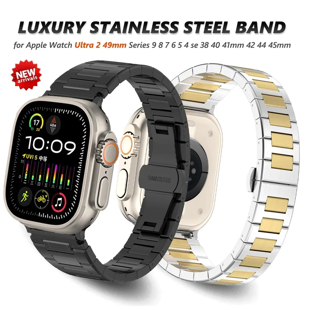 Роскошный деловой ремешок для Apple Watch Ultra 2 49 мм, браслет из нержавеющей стали 45 мм 44 мм 42 мм для iWatch Series 9 8 7 6 se 5 4 3 40 41 мм
Роскошный деловой ремешок для Apple Watch Ultra 2 49 мм, браслет из нержавеющей стали 45 мм 44 мм 42 мм для iWatch Series 9 8 7 6 se 5 4 3 40 41 мм