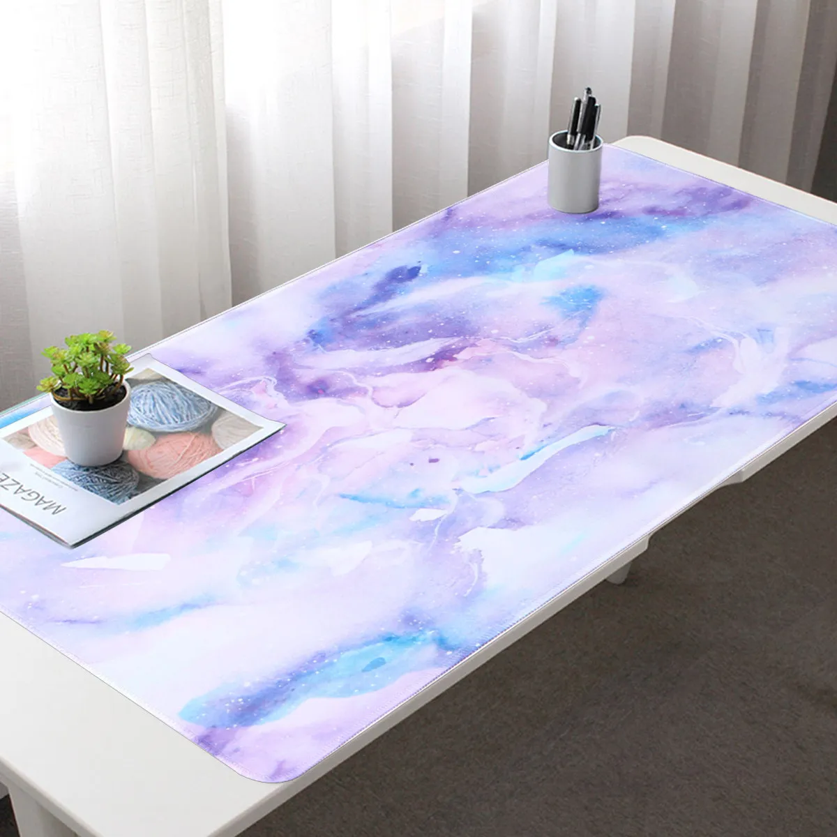 Marble Mouse Pad 80x30x0.2cm Premium Fabric Top Non Slip Bottom Designed for Precision Control in Gaming Coding and