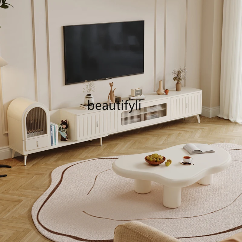 Современный минималистичный французский Телескопический ТВ-шкаф и чайный столик для гостиной, домашний ТВ-стенд, боковой шкаф 
Современный минималистичный французский Телескопический ТВ-шкаф и чайный столик для гостиной, домашний ТВ-стенд, боковой шкаф