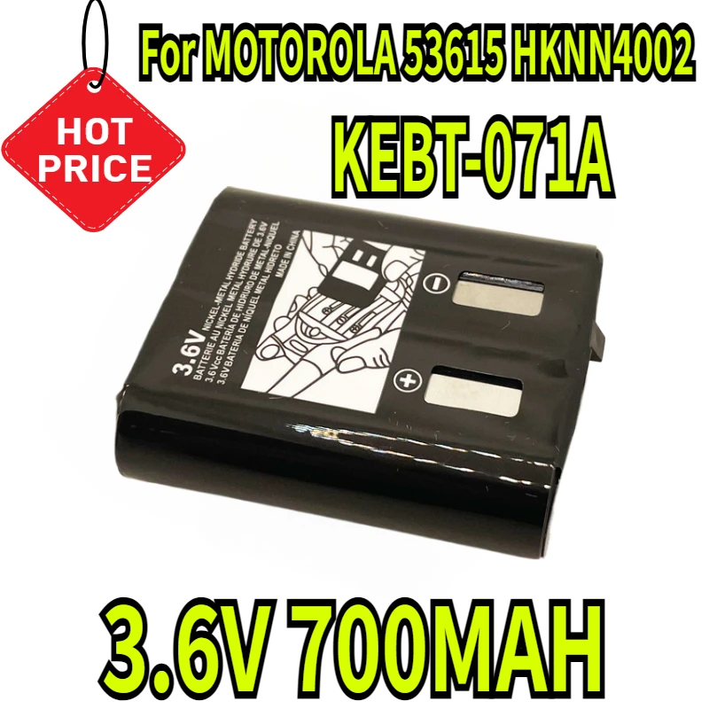New 3.6V 700MAH Battery for MOTOROLA 53615 HKNN4002 HKNN4002B HKNN4002A K9MC20R KEBT-071A KEBT-071-C MS350 MR350 MC225
New 3.6V 700MAH Battery for MOTOROLA 53615 HKNN4002 HKNN4002B HKNN4002A K9MC20R KEBT-071A KEBT-071-C MS350 MR350 MC225