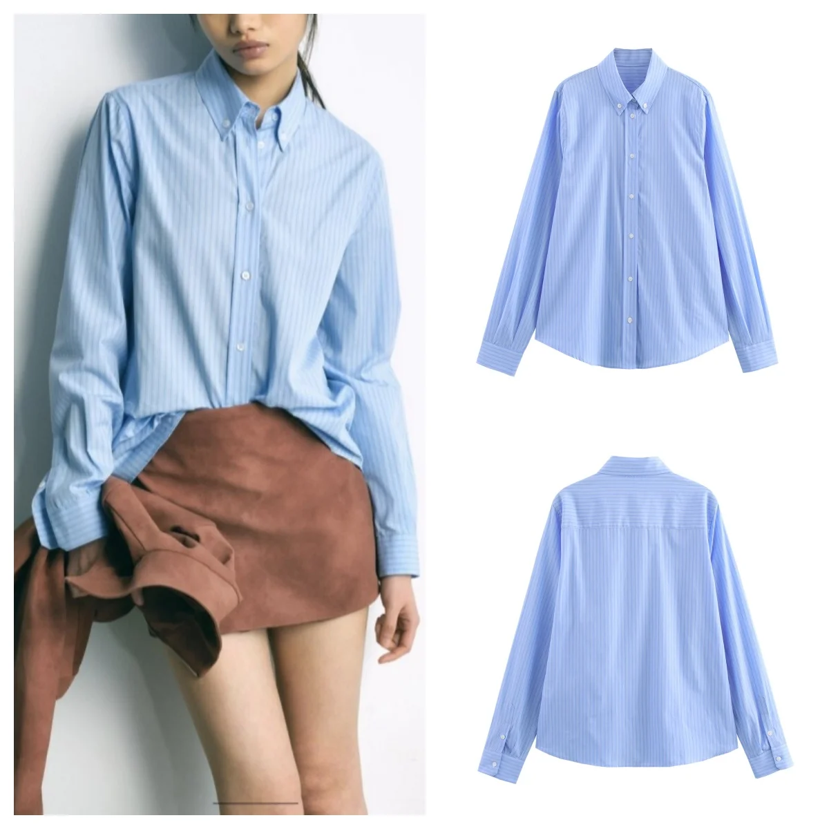 European and American style early spring new temperament versatile lapel single-breasted loose casual striped long-sleeved shirt
European and American style early spring new temperament versatile lapel single-breasted loose casual striped long-sleeved shirt