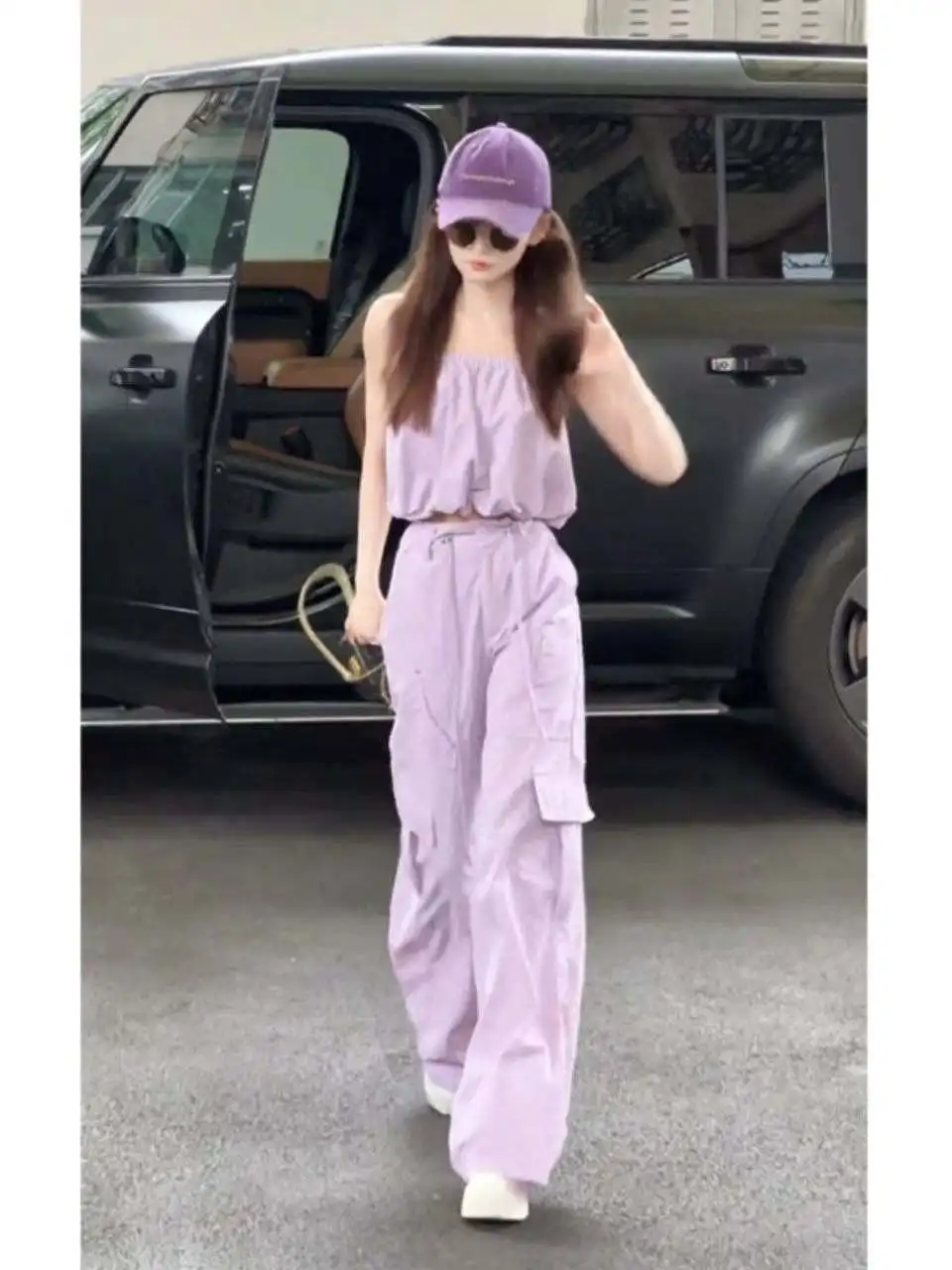 Korean Style Fashionable Two-Piece Set Women's Summer Slimming Loose Drawstring Crop Top And Cargo Pants Casual Outfit
Korean Style Fashionable Two-Piece Set Women's Summer Slimming Loose Drawstring Crop Top And Cargo Pants Casual Outfit