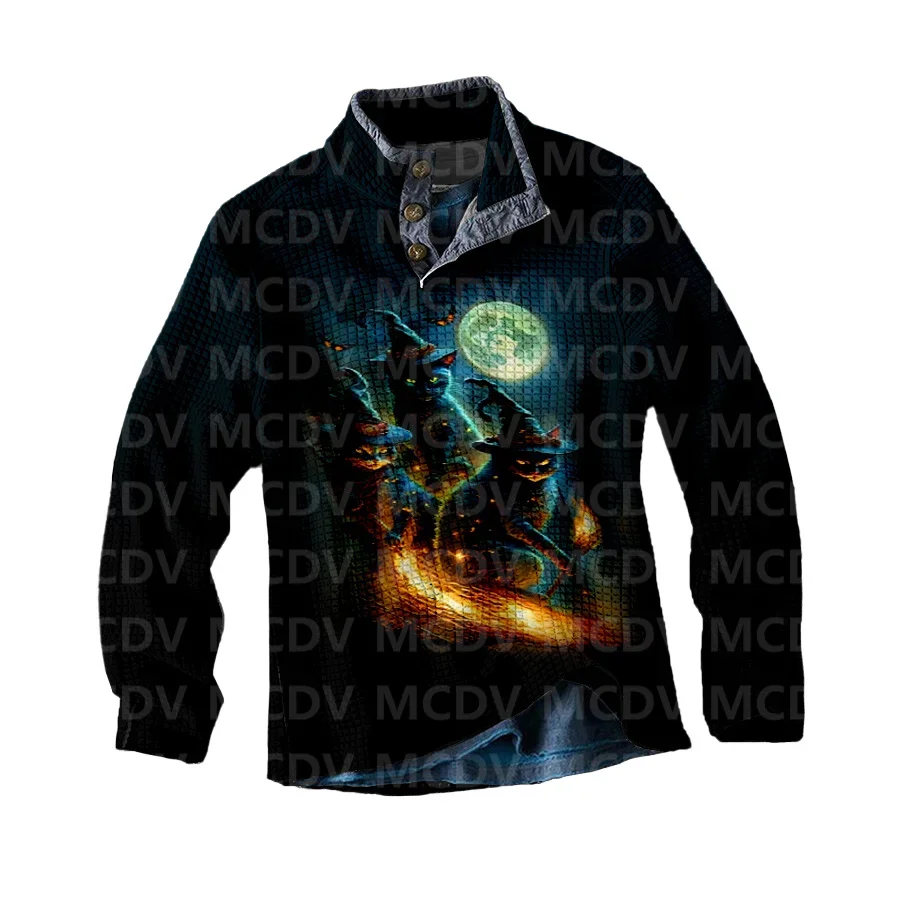 Men's Long Sleeve Casual Top Halloween Cat 3D Printed Casual Men's Polo Pullover Men Sweater
Men's Long Sleeve Casual Top Halloween Cat 3D Printed Casual Men's Polo Pullover Men Sweater