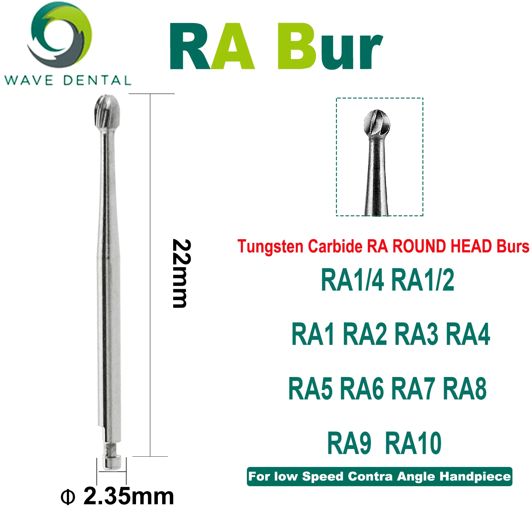 WAVE Dental Burs Tungsten Carbide Burs Round Head Burs Dental Strawberries For Contra Angle Low Speed Handpiece 5Pcs/ Pack
WAVE Dental Burs Tungsten Carbide Burs Round Head Burs Dental Strawberries For Contra Angle Low Speed Handpiece 5Pcs/ Pack
