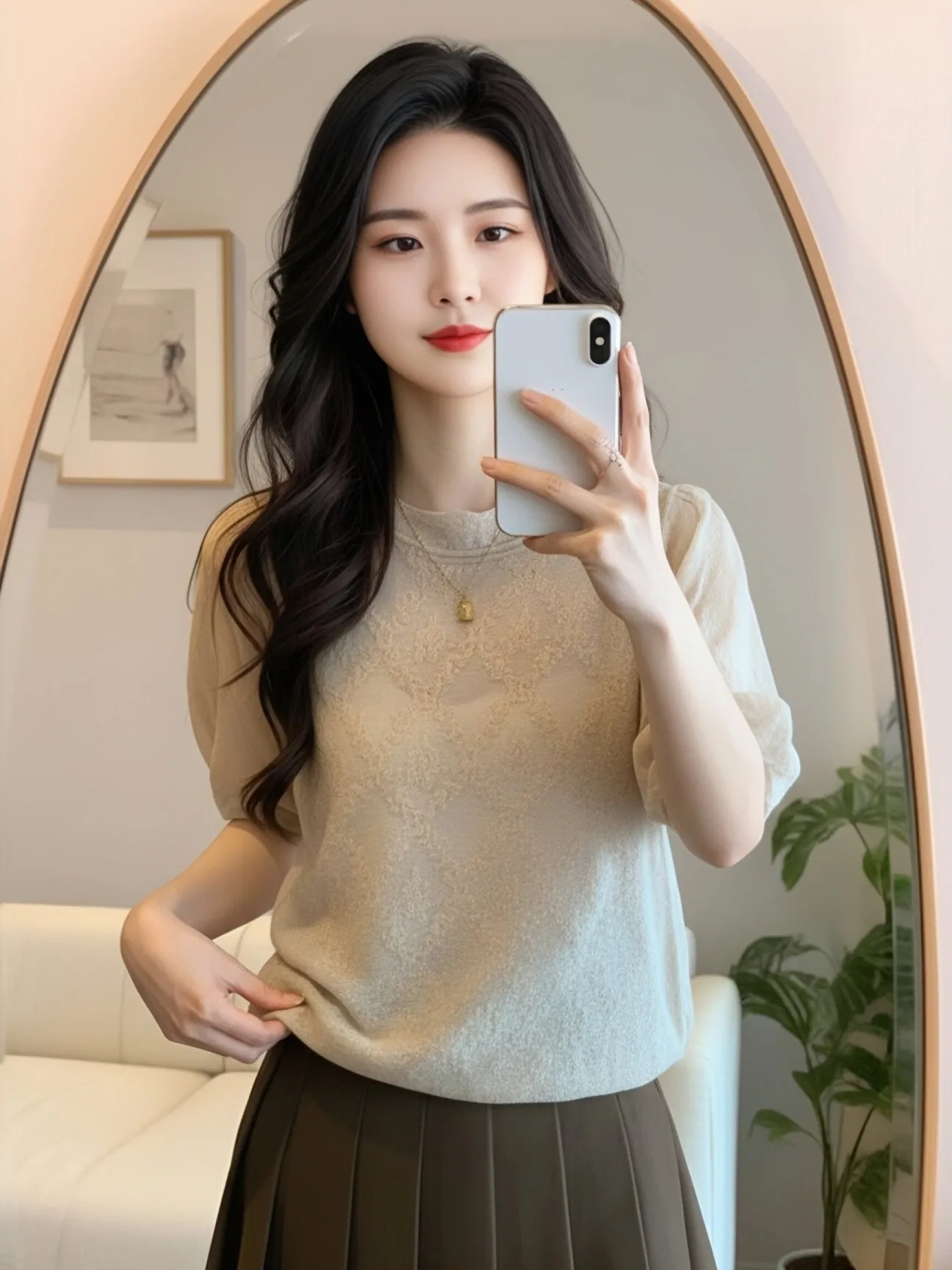 plus Size Lace Splice Bubble Sleeve Knitted Top Women Summer Slim Short Sleeve Lantern Sleeve Shirt French Style Straight Cut
plus Size Lace Splice Bubble Sleeve Knitted Top Women Summer Slim Short Sleeve Lantern Sleeve Shirt French Style Straight Cut