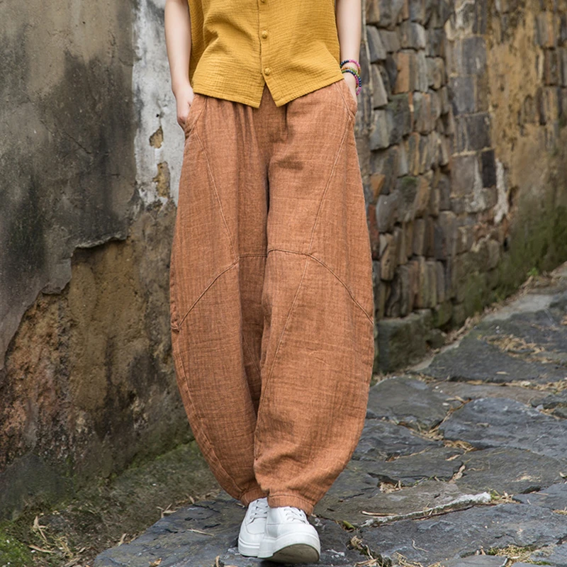 Women Cotton Linen Bloomers Pants New Arrival 2025 Spring Vintage Style Solid Color Loose Female Casual Trousers M1256
Women Cotton Linen Bloomers Pants New Arrival 2025 Spring Vintage Style Solid Color Loose Female Casual Trousers M1256