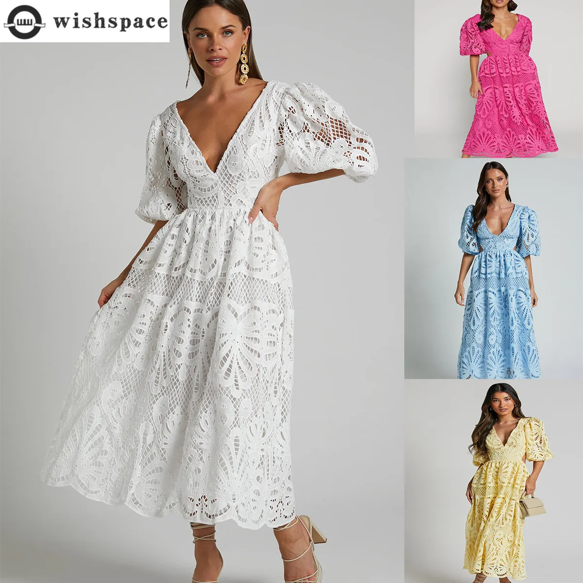 European and American Women's Hollow Out Long Skirt 2025 Summer New V-neck Lace Embroidery Sexy Exposed Waist Dress
European and American Women's Hollow Out Long Skirt 2025 Summer New V-neck Lace Embroidery Sexy Exposed Waist Dress
