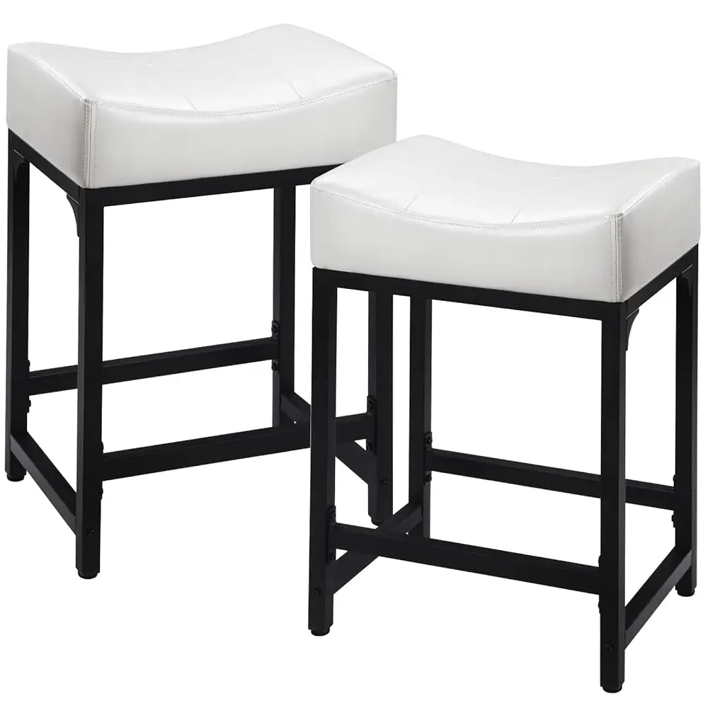 Counter Height Bar Stools Set Of 2, 24"" White Bar Stools For Kitchen Counter With Cushion, Modern Backl Barstools Counter
Counter Height Bar Stools Set Of 2, 24"" White Bar Stools For Kitchen Counter With Cushion, Modern Backl Barstools Counter