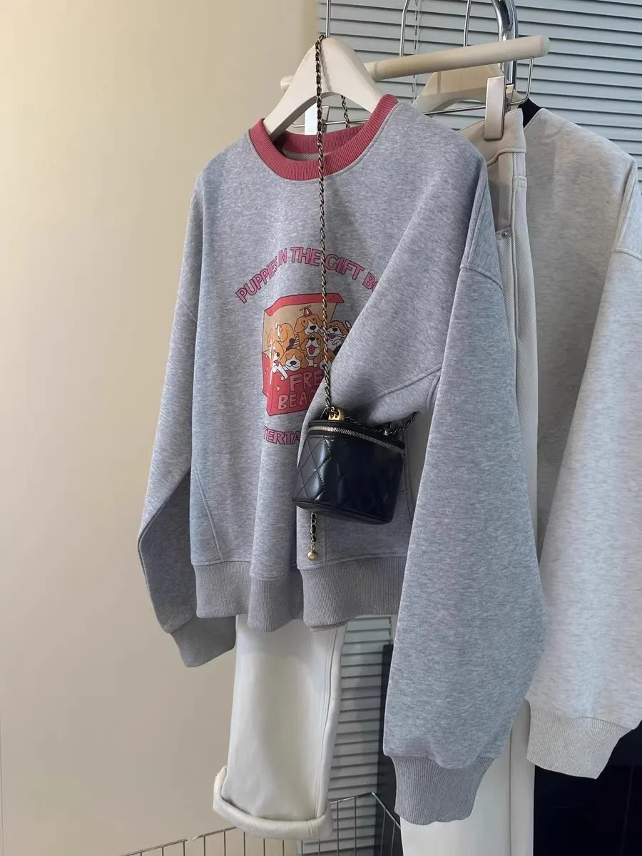 Свободный крой, длинный рукав, толстовка с капюшоном в корейском стиле, весна-осень-зима, новинка, модный женский топ, повседневная одежда
Свободный крой, длинный рукав, толстовка с капюшоном в корейском стиле, весна-осень-зима, новинка, модный женский топ, повседневная одежда