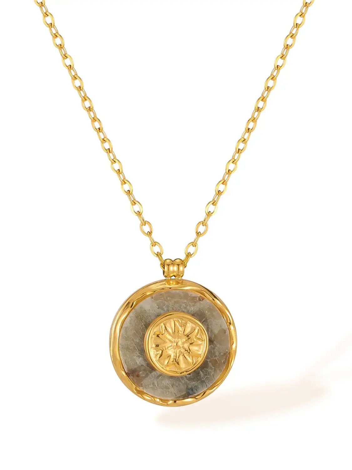 Stainless steel fashion all-match necklace women's personality design geometric natural stone clavicle chain pendant
Stainless steel fashion all-match necklace women's personality design geometric natural stone clavicle chain pendant