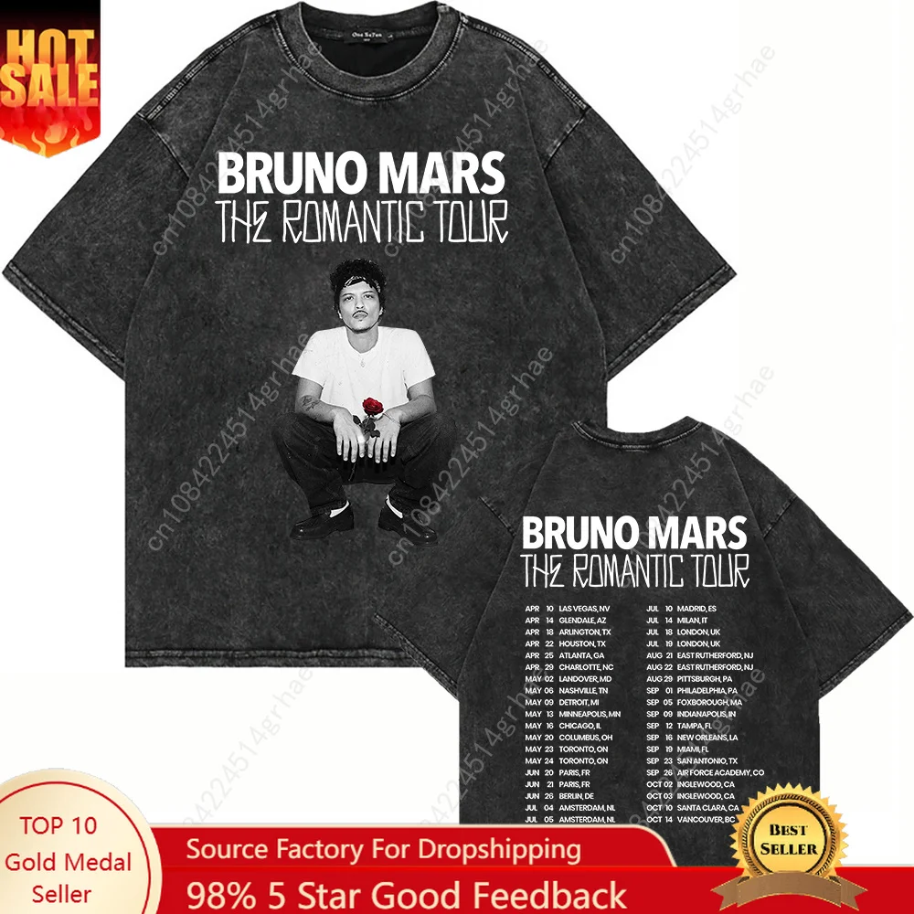 100% Cotton Vintage Washed Bruno Mars The Romantic Tour 2026 T Shirt Fashion Men/Women Retro Oversized Loose Acid Wash Tee Shirt
100% Cotton Vintage Washed Bruno Mars The Romantic Tour 2026 T Shirt Fashion Men/Women Retro Oversized Loose Acid Wash Tee Shirt