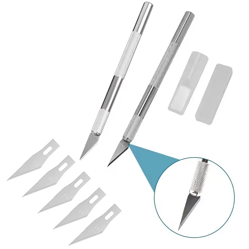 5Pcs Blades Engraving Scalpel Knife For Model Making Paper Cutting Sharp Replaceable Blades School Office Craft Anti Slip Metal
5Pcs Blades Engraving Scalpel Knife For Model Making Paper Cutting Sharp Replaceable Blades School Office Craft Anti Slip Metal