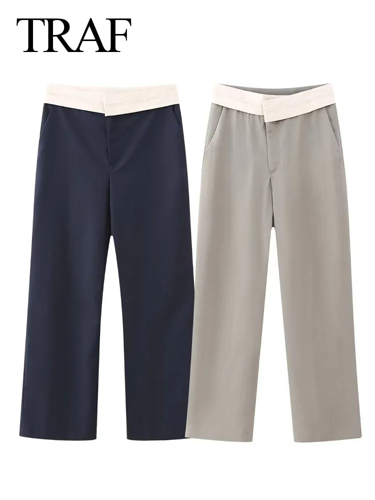 TRAF 2023 Autumn Women Elegant Fashion Solid Wide Leg Pants Zipper Female Chic Casual High Waist Office Lady Loose Trousers
TRAF 2023 Autumn Women Elegant Fashion Solid Wide Leg Pants Zipper Female Chic Casual High Waist Office Lady Loose Trousers