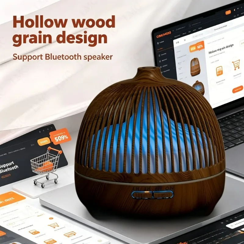 Ultrasonic Aroma Diffuser Wood Grain Electric Essential Oil Diffuser for Home USB Smart Humidifier Timer LED Light 550ml
Ultrasonic Aroma Diffuser Wood Grain Electric Essential Oil Diffuser for Home USB Smart Humidifier Timer LED Light 550ml