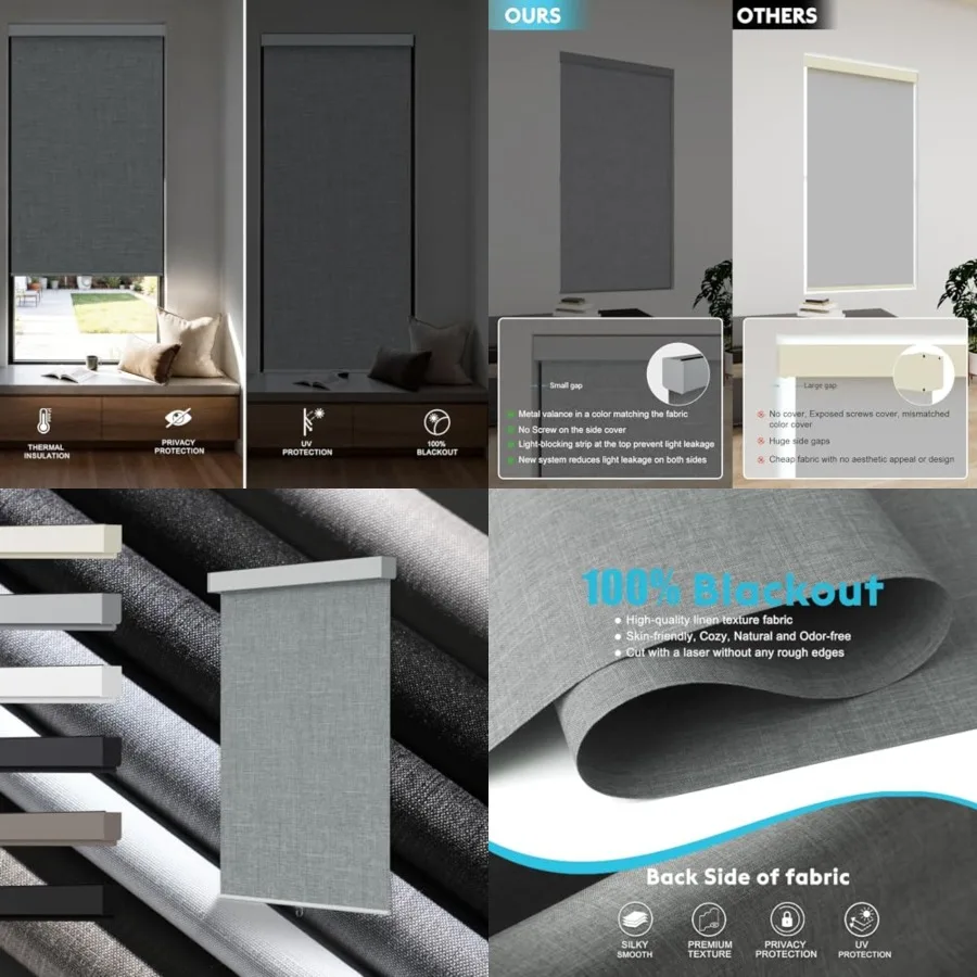 100% out Roller Shades, Free-Stop Cordless Roller Blinds for Windows, Thermal Insulated Linen Fabric Window Shades UV Protectio
100% out Roller Shades, Free-Stop Cordless Roller Blinds for Windows, Thermal Insulated Linen Fabric Window Shades UV Protectio