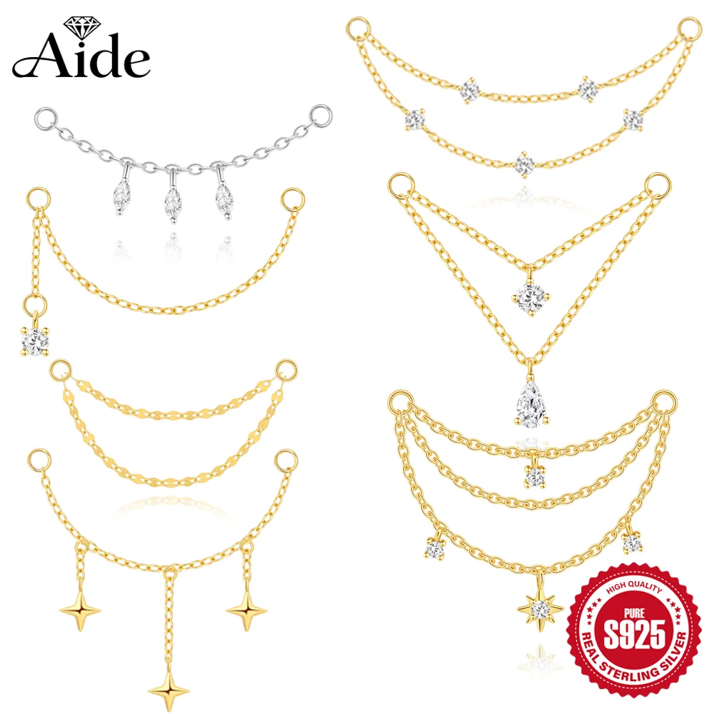 AIDE 925 Sterling Silver 9 Types Zircon CZ Chain Spare Parts Rock Punk Hoop Piercing Hoops Drop Earring Fine Jewelry Gift 1pc
AIDE 925 Sterling Silver 9 Types Zircon CZ Chain Spare Parts Rock Punk Hoop Piercing Hoops Drop Earring Fine Jewelry Gift 1pc