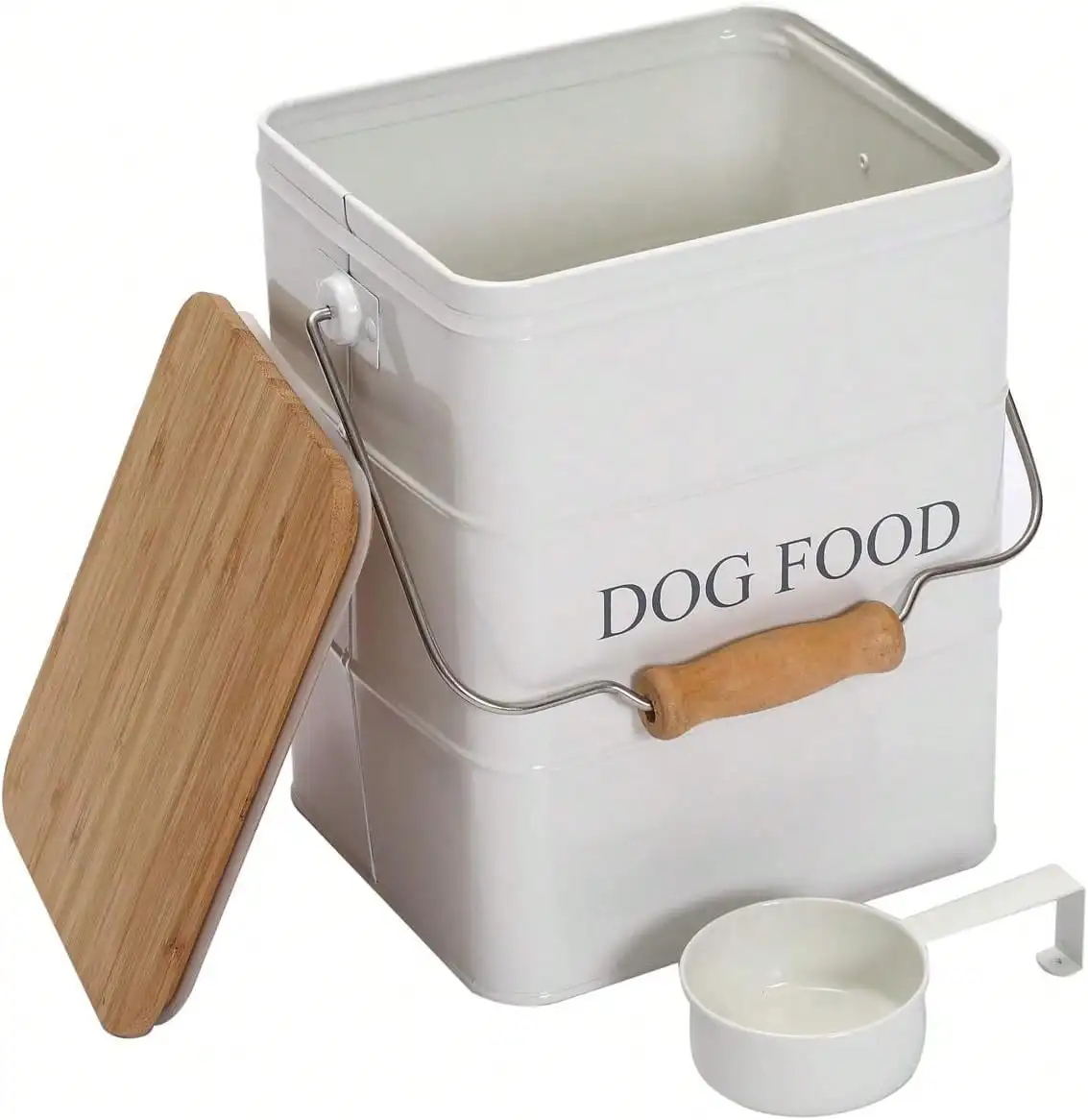 Vintage Farmhouse Metal Dog Food Storage Container Large Canister with Lid and Scoop
Vintage Farmhouse Metal Dog Food Storage Container Large Canister with Lid and Scoop