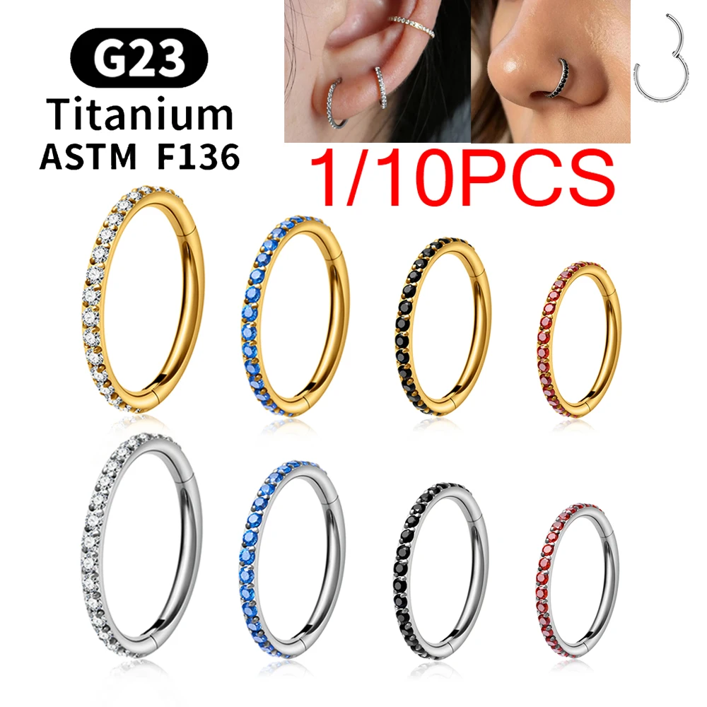 1/10PCS ASTM F136 Titanium Nose Ring 16/18G CZ Hinged Septum Clicker Hoop Tragus Daith Cartilage Helix Ear Piercing Body Jewelry
1/10PCS ASTM F136 Titanium Nose Ring 16/18G CZ Hinged Septum Clicker Hoop Tragus Daith Cartilage Helix Ear Piercing Body Jewelry
