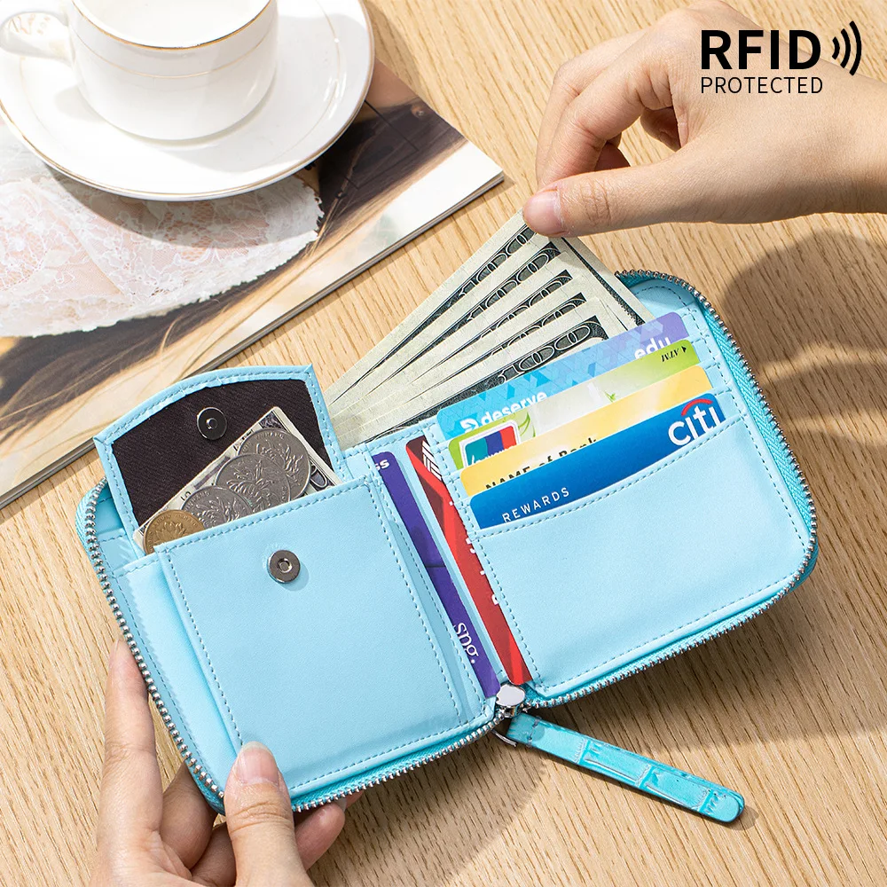Genuine Cowhide Leather Wallet, Crocodile Embossed Bifold Wallets with 10 Card Slots, RFID Blocking & Secure Zipper Coin Pocket
Genuine Cowhide Leather Wallet, Crocodile Embossed Bifold Wallets with 10 Card Slots, RFID Blocking & Secure Zipper Coin Pocket