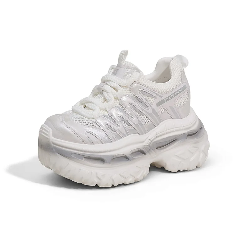 Women's 9CM Height Increasing Sneakers New 2026 Spring Breathable Mesh Casual Sports Shoes Lace-up High Platform Dad Shoes Woman
Women's 9CM Height Increasing Sneakers New 2026 Spring Breathable Mesh Casual Sports Shoes Lace-up High Platform Dad Shoes Woman