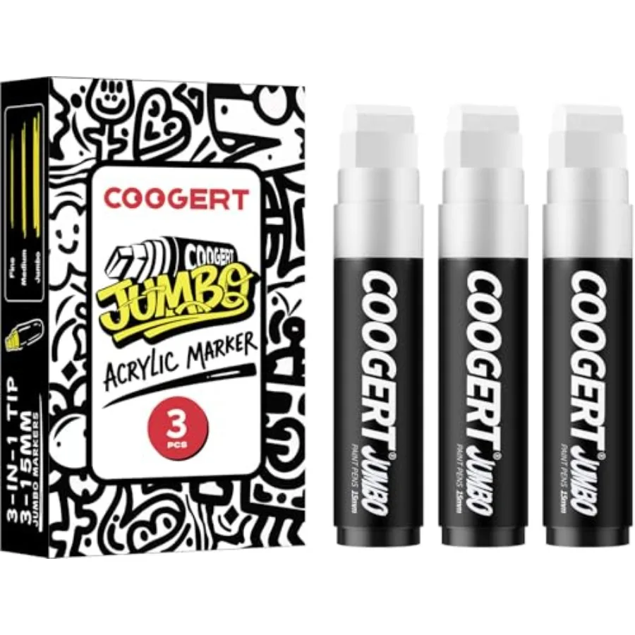 3Pcs Jumbo Poster Markers, 15MM Thick Permanent Acrylic Graffiti Markers, Wide Tip Paint Marker for Canvas, Posters Board, Fabr
3Pcs Jumbo Poster Markers, 15MM Thick Permanent Acrylic Graffiti Markers, Wide Tip Paint Marker for Canvas, Posters Board, Fabr