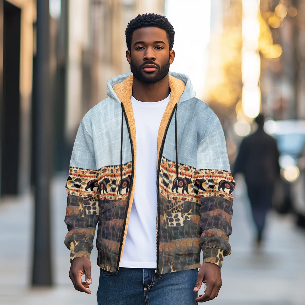 men clothing Lamb Wool Sweatshirt For Men Autumn Winter Thickened Fleece Lined Loose Fit Trendy Hooded Cardigan
men clothing Lamb Wool Sweatshirt For Men Autumn Winter Thickened Fleece Lined Loose Fit Trendy Hooded Cardigan
