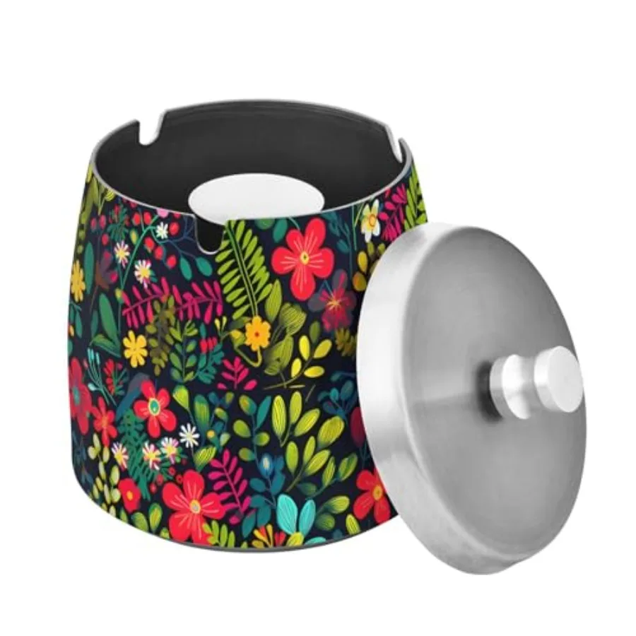 Colorful Bright Little Flowers Ashtray with Lid, Outdoor Ashtrays for Patio, Stainl Steel Ashtray Odorl Smokel for Home Office
Colorful Bright Little Flowers Ashtray with Lid, Outdoor Ashtrays for Patio, Stainl Steel Ashtray Odorl Smokel for Home Office