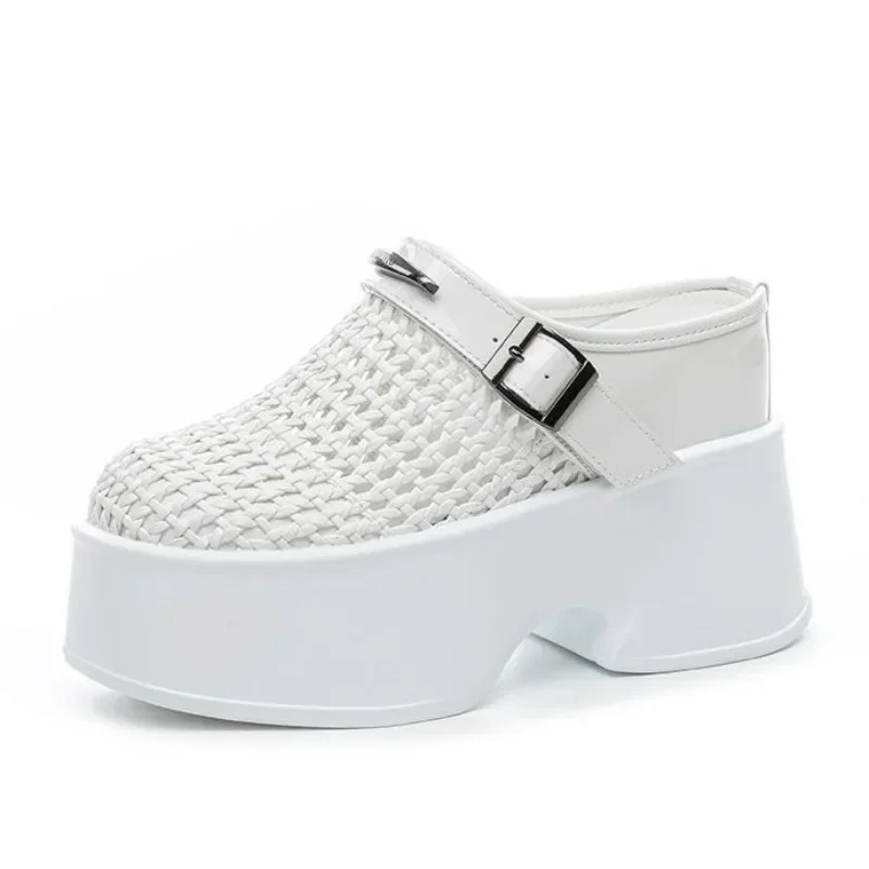 11CM Genuine Leather Synthetic Women 2025 Summer Platform Wedge Brand Weaving Shoes Fashion Casual High Slippers Sandals Hollow
11CM Genuine Leather Synthetic Women 2025 Summer Platform Wedge Brand Weaving Shoes Fashion Casual High Slippers Sandals Hollow