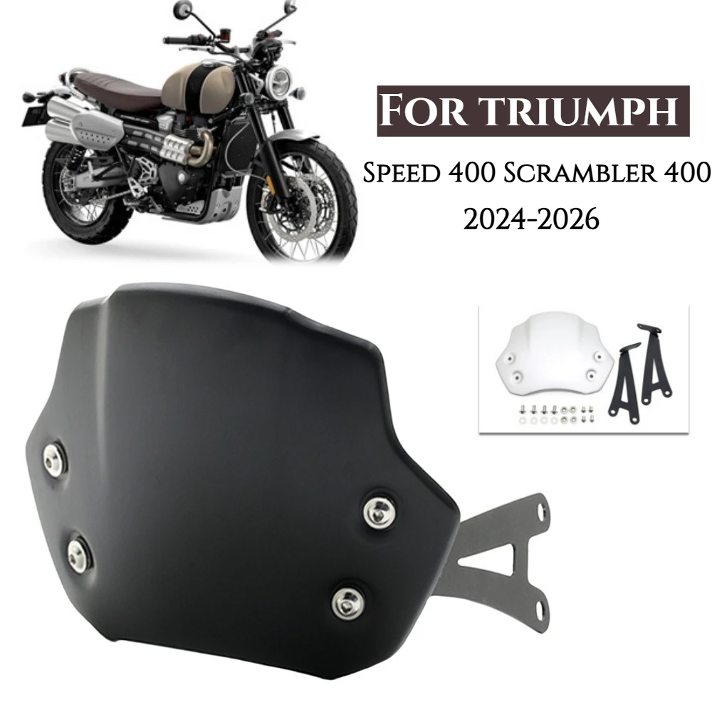 For Speed 400 Scrambler 400 2024-2026 Motorcycle Fairing Headlight Windscreen Windshield Aluminum Wind Deflector Viser Cockpit
For Speed 400 Scrambler 400 2024-2026 Motorcycle Fairing Headlight Windscreen Windshield Aluminum Wind Deflector Viser Cockpit