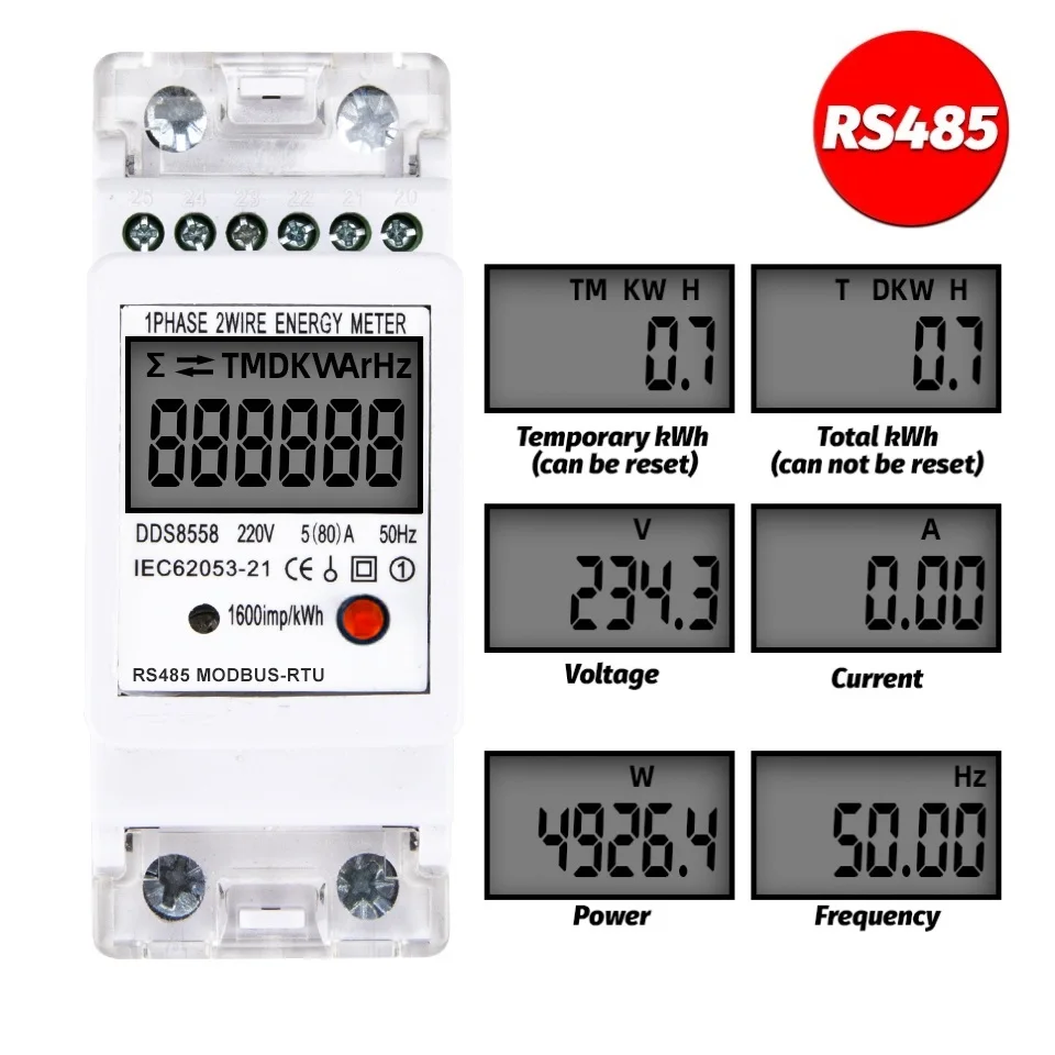 Электрический измеритель переменного тока RS485 Modbus-Rtu, 220 В, 5-80 А, 50 Гц, цифровой измеритель потребления электроэнергии в кВтч, измеритель напр...
Электрический измеритель переменного тока RS485 Modbus-Rtu, 220 В, 5-80 А, 50 Гц, цифровой измеритель потребления электроэнергии в кВтч, измеритель напр...